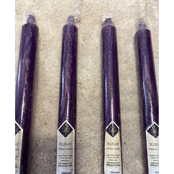 Eggplant Purple Formal Candles Taper 10" By Lancaster Colony Candle USA - Picture 4 of 7